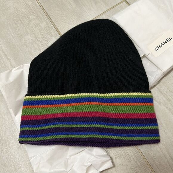NWT Chanel rainbow beanie OS